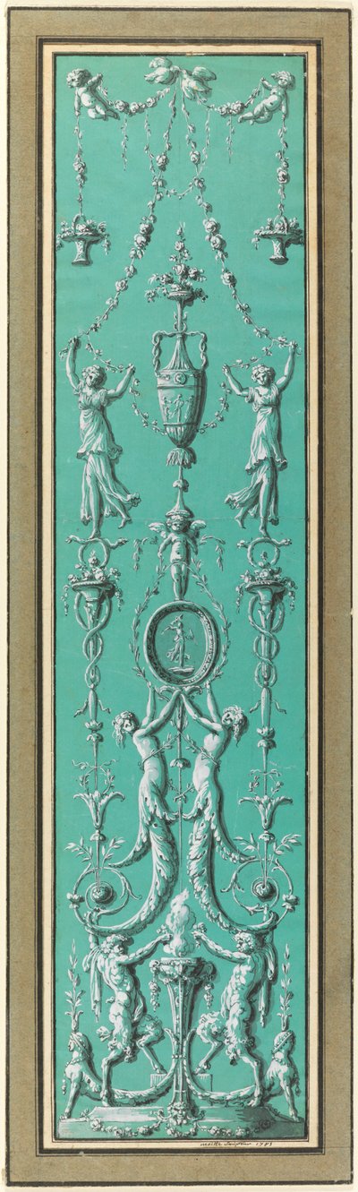 Panel of Arabesques for the Hôtel de Salm, Paris by Jean Guillaume Moitte